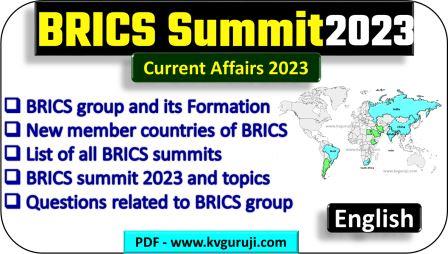 BRICS Summit 2023 | BRICS New Members UPSC Current Affairs PDF