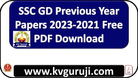 SSC GD Previous Year Question Papers 2023 PDF Free Download English