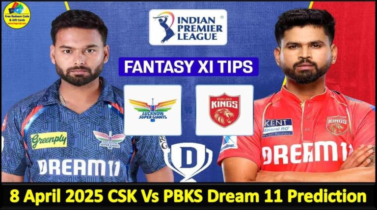 8 April 2025 CSK Vs PBKS Today Dream11 prediction IPL: Playing 11 Pitch Report