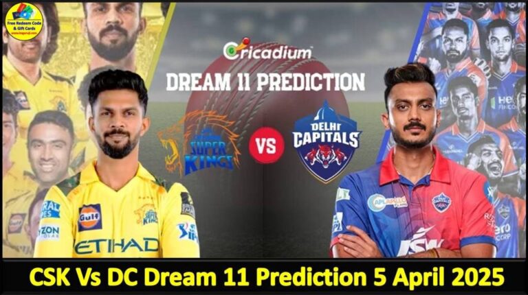 Match 17 CSK Vs DC Today Dream11 prediction IPL 2025: Playing 11 Pitch Report
